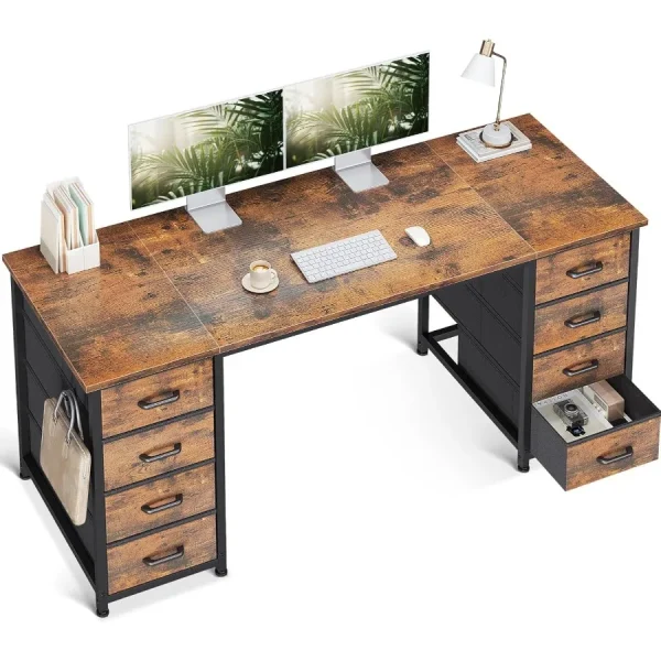 Computer Desk with 8 Fabric Drawers