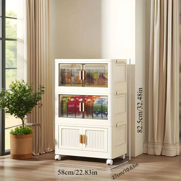 3/4-Tier Folding Storage Organizer with Wheels