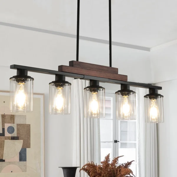 Chandelier with Clear Glass Shades
