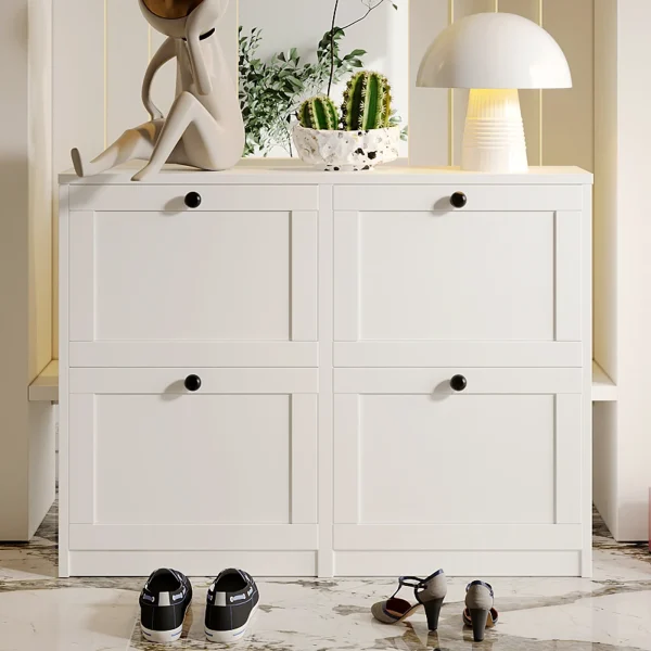 Shoe Cabinet with Flip Drawers